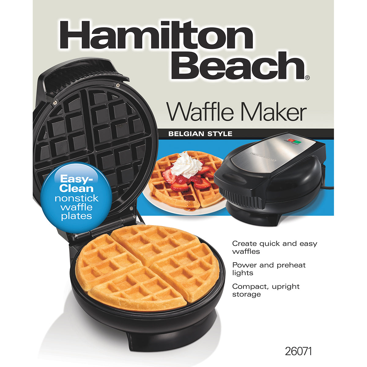 Waflera Hamilton Beach Maquina para hacer wafles crepes pancakes