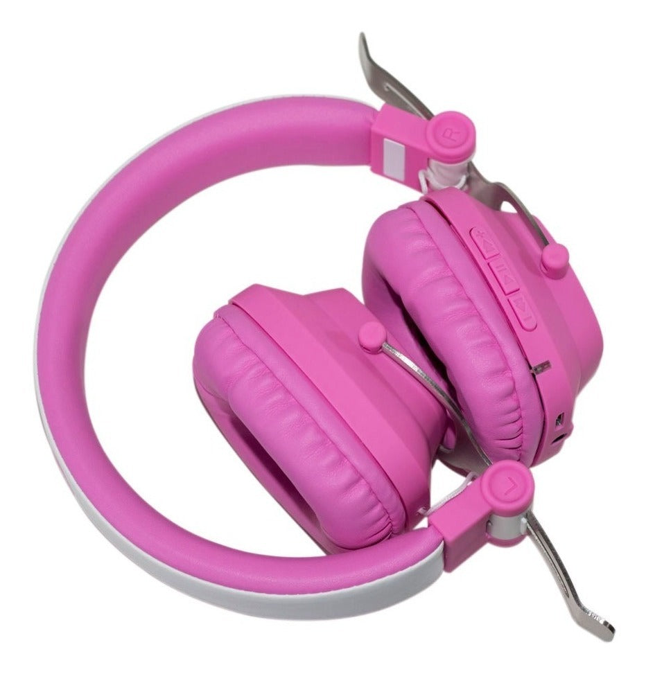 Audífonos De Diadema Belug Inalámbricos Bluetooth Color Rosa